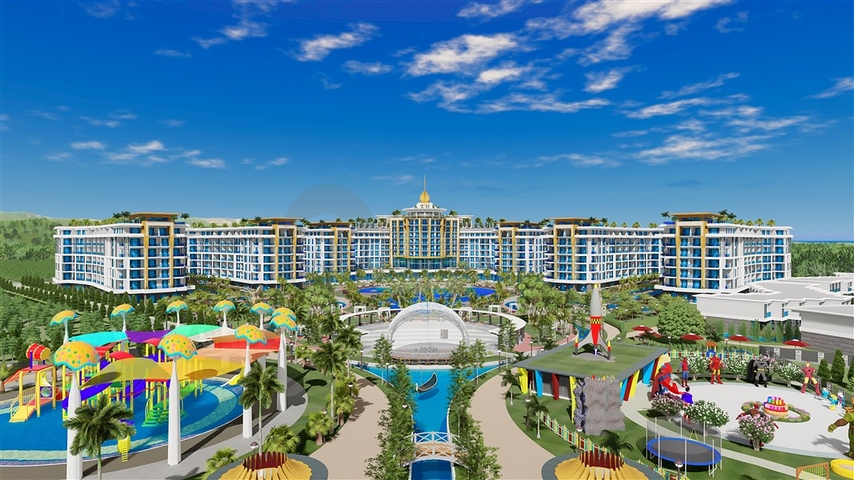 Квартира 1+1 в самом масштабном проекте в Алании в районе Тюрклер