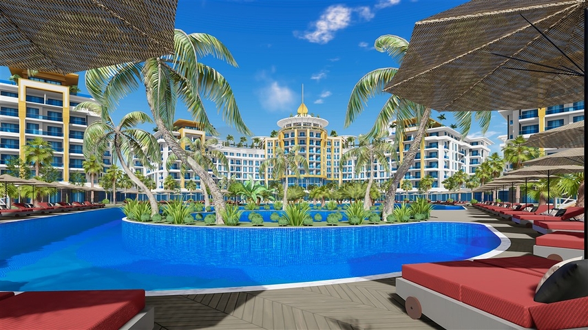 Квартира 1+1 в самом масштабном проекте в Алании в районе Тюрклер