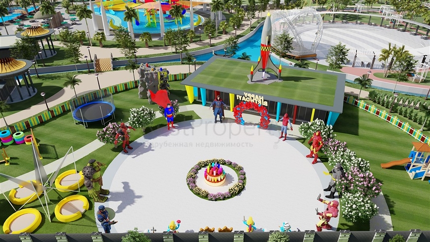 Квартира 1+1 в самом масштабном проекте в Алании в районе Тюрклер