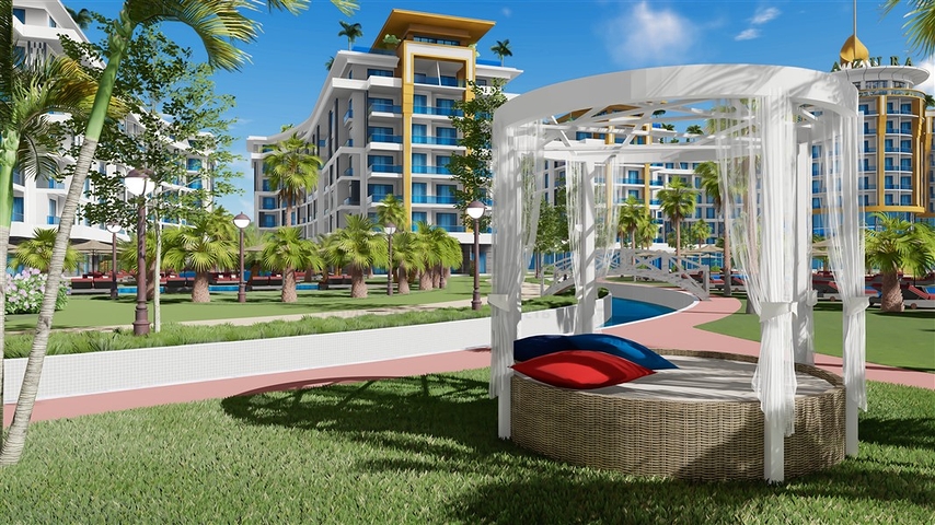 Квартира 1+1 в самом масштабном проекте в Алании в районе Тюрклер