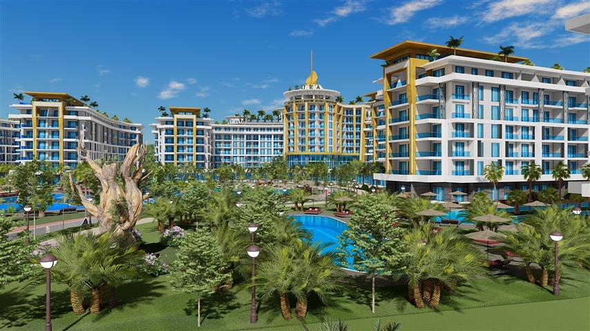 Квартира 1+1 в самом масштабном проекте в Алании в районе Тюрклер