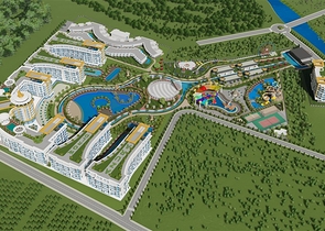 Квартира 1+1 в самом масштабном проекте в Алании в районе Тюрклер