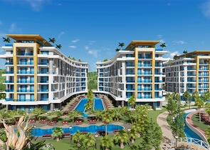 Квартира 1+1 в самом масштабном проекте в Алании в районе Тюрклер