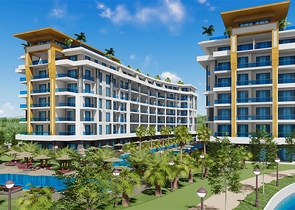 Квартира 1+1 в самом масштабном проекте в Алании в районе Тюрклер