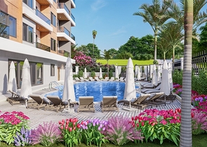 Квартира 1+1  в строящемся комплексе в Авсалларе