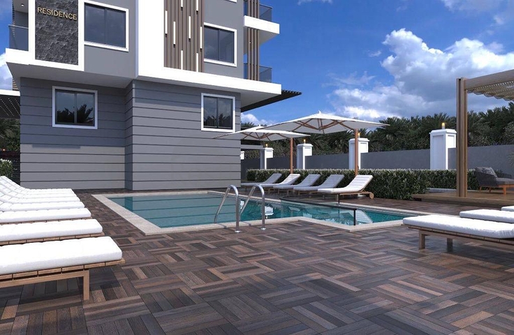 Меблированная двухкомнатная квартира в 700 м от моря в Газипаша