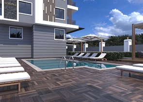 Меблированная двухкомнатная квартира в 700 м от моря в Газипаша