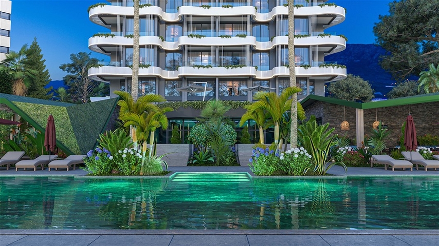 Трехкомнатная квартира в строящемся жилом комплексе в элитном районе Каргыджак