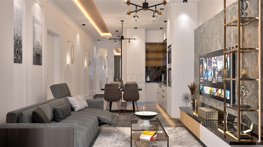 Трехкомнатная квартира в строящемся жилом комплексе в элитном районе Каргыджак