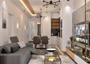 Трехкомнатная квартира в строящемся жилом комплексе в элитном районе Каргыджак