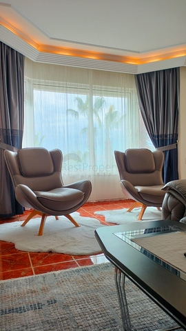 Меблированные апартаменты 2+1 с видом на море в Тосмуре