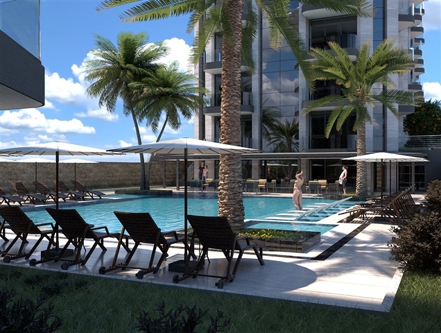 Строящийся комплекс  на первой линии в районе Махмутлар 