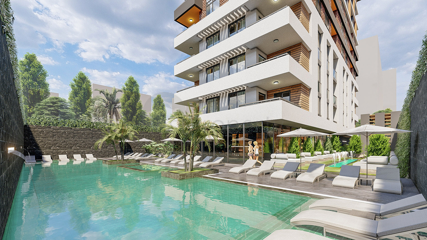 Квартира 1+1 в районе Махмутлар