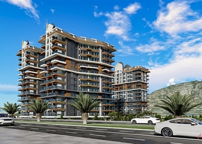 Квартира 1+1 на первой береговой линии в Махмутларе