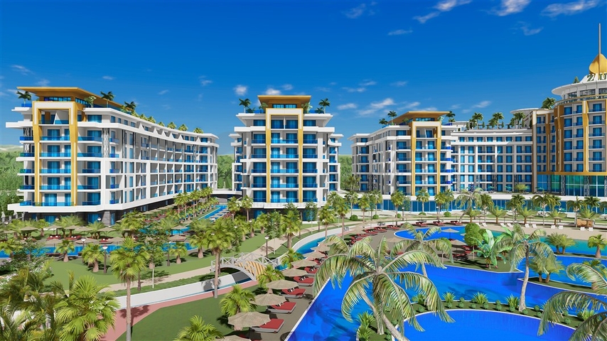 Квартира 2+1 в крупномасштабном комплексе в районе Тюрклер