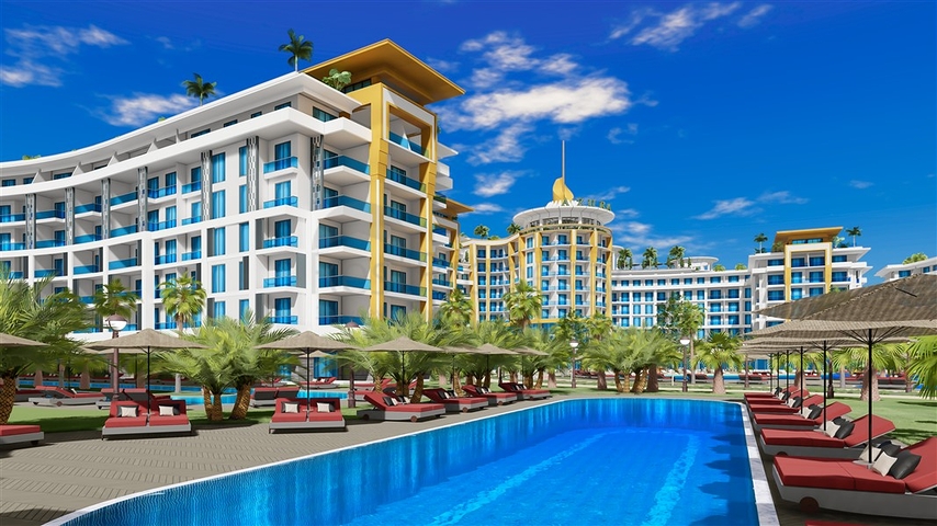 Квартира 2+1 в крупномасштабном комплексе в районе Тюрклер