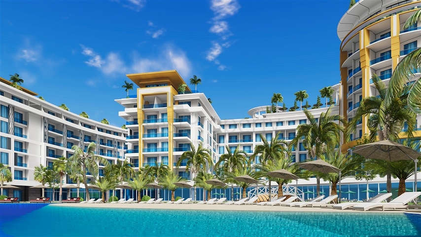 Квартира 2+1 в крупномасштабном комплексе в районе Тюрклер