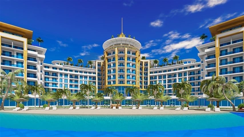 Квартира 2+1 в крупномасштабном комплексе в районе Тюрклер