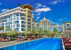 Квартира 2+1 в крупномасштабном комплексе в районе Тюрклер