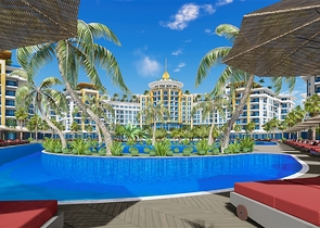 Квартира 2+1 в крупномасштабном комплексе в районе Тюрклер