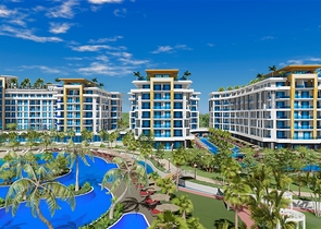 Квартира 2+1 в крупномасштабном комплексе в районе Тюрклер