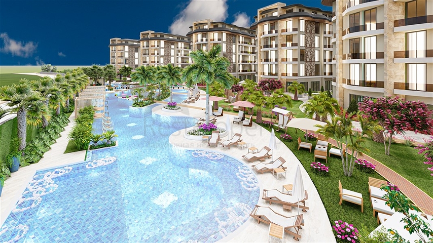 Квартира планировкой 1+1 в районе Оба в комплексе с семейной концепции