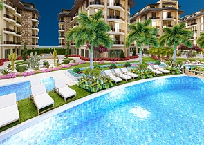 Квартира планировкой 1+1 в районе Оба в комплексе с семейной концепции