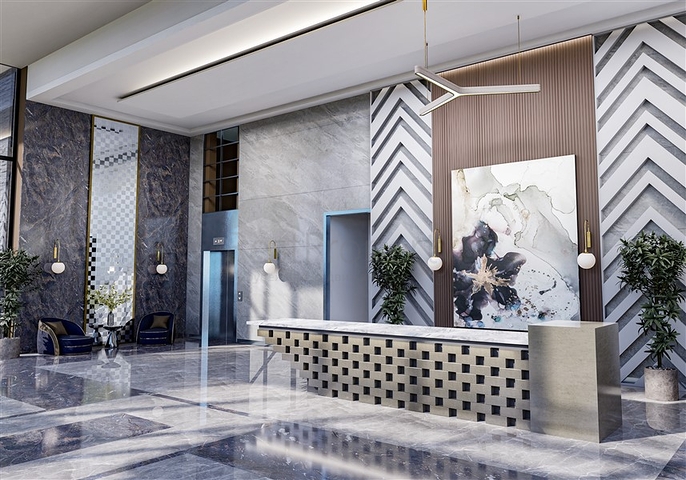 Квартира планировкой 1+1 в строящемся доме района Махмутлар