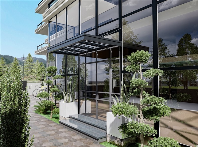 Квартира планировкой 1+1 в строящемся доме района Махмутлар