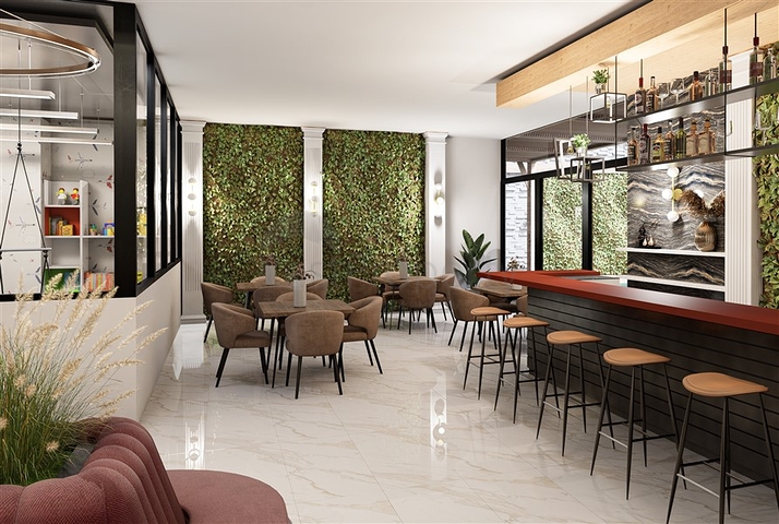 Квартира планировкой 1+1 в строящемся доме района Махмутлар