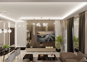 Квартира планировкой 1+1 в строящемся доме района Махмутлар