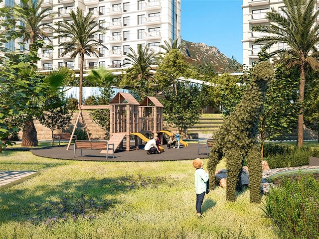 Квартира 1+1 в комплексе отельной концепции в районе Махмутлар