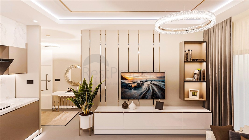 Квартира 1+1 в комплексе отельной концепции в районе Махмутлар