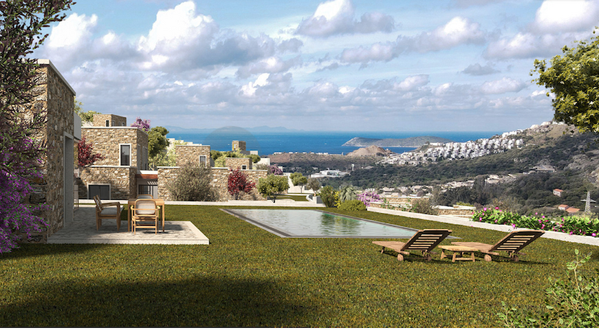 Камменые виллы  с видом на море и на историческую "Пиратскую" деревню"