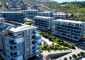 Пентхаус 3+1 со своим бассейном на крыше в районе Каргыджак