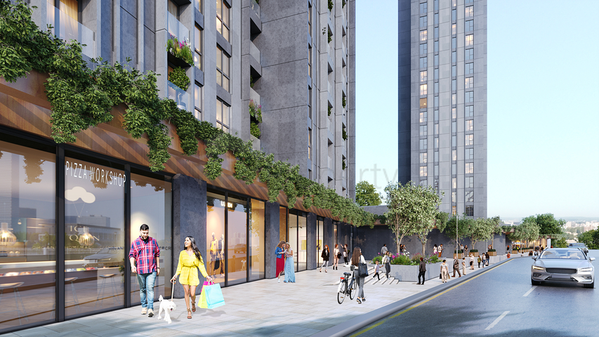 Современные жилой комплекс на стадии строительства в новом бизнес районе Кадыкёй