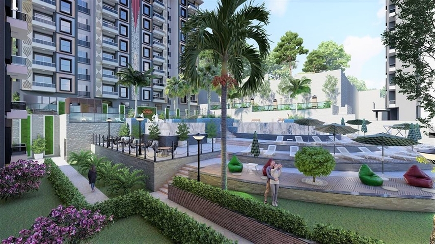 Квартира 2+1 в строящемся комплексе в районе Окурджалар