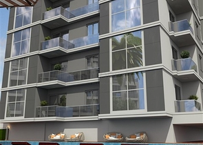 Просторная квартира планировкой 1+1 в строящемся доме в районе Махмутлар