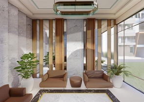 Просторная квартира планировкой 1+1 в строящемся доме в районе Махмутлар