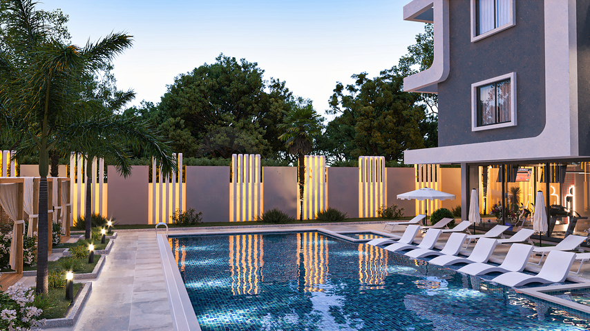 Квартира 1+1 в комплексе в комплексе прмиум класса в районе Махмутлар