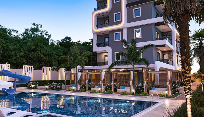 Квартира 1+1 в комплексе в комплексе прмиум класса в районе Махмутлар