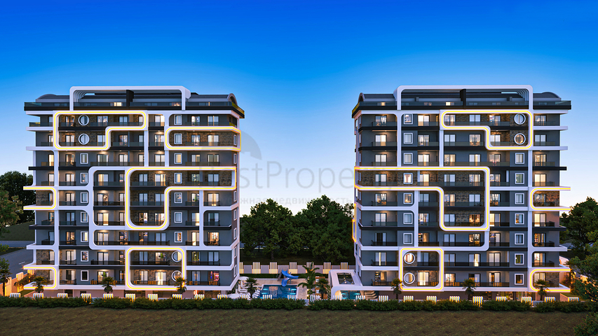 Квартира 1+1 в комплексе в комплексе прмиум класса в районе Махмутлар