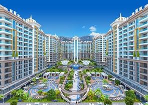 Грандиозные апартаменты с отельной инфраструктурой в районе Махмутлар