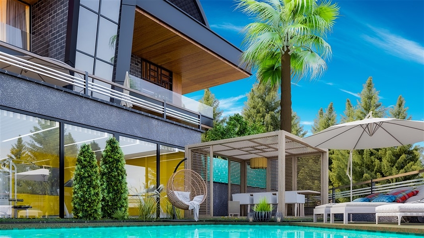 Виллы 4+2 с потрясающими видовыми характеристиками в районе Каргыджак 