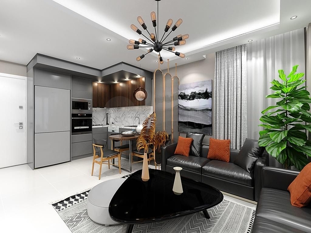 Квартира с видом на море в живописном районе Алании