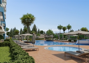 Квартира с видом на море в живописном районе Алании