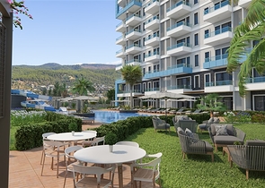 Квартира с видом на море в живописном районе Алании