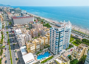 Квартира 2+1 с видом на море в районе Махмутлар