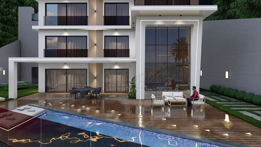 Вилла планировкой 4+1 под гражданство в престижном районе Алании Тепе