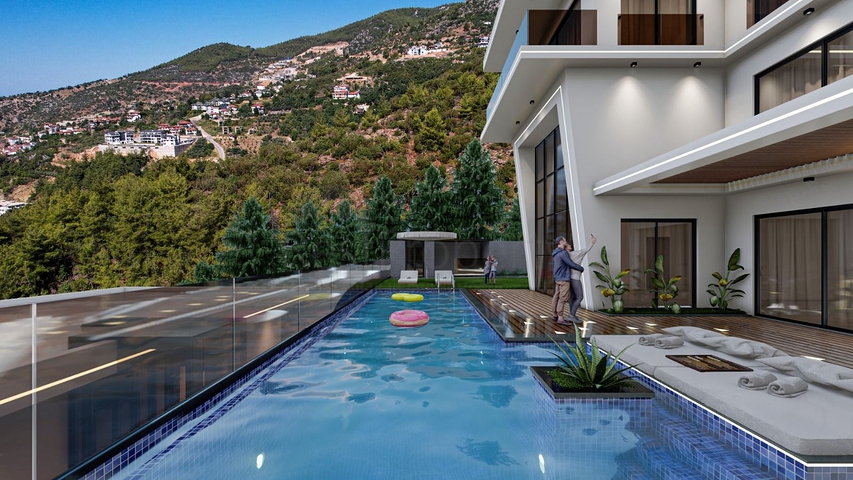 Вилла планировкой 4+1 под гражданство в престижном районе Алании Тепе